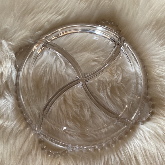 Glass Candlewick 4 Part Divided Relish Dish - Picture 3 of 3